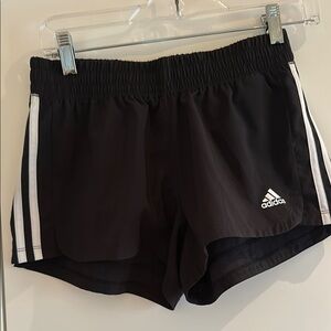 Adidas Black Athletic Shorts with Classic Stripes